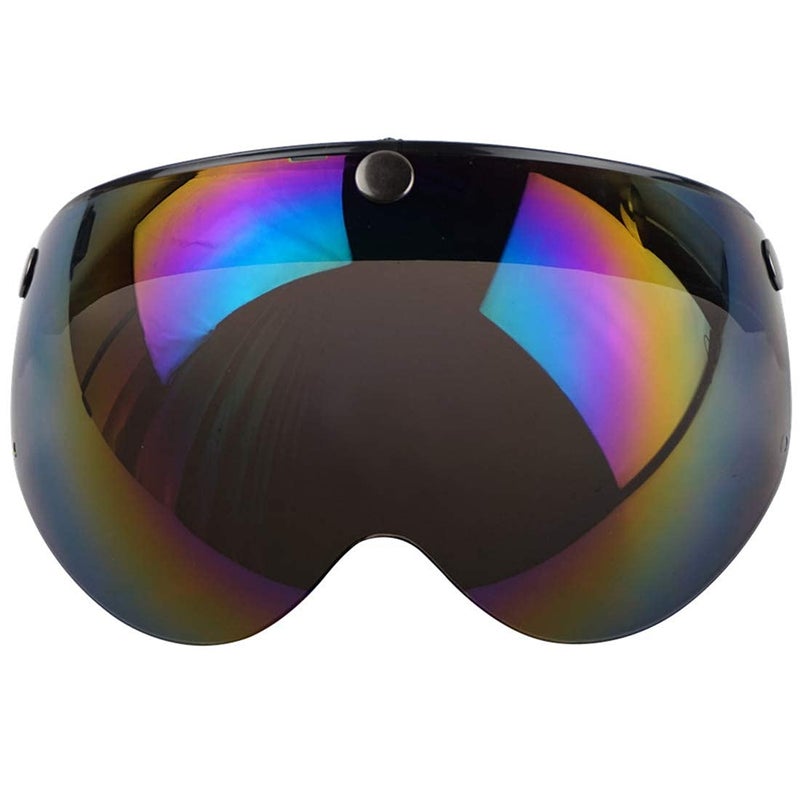 VCOROS Universal 3-Snap Retro Helmet Visor Open Face Motorcycle Helmets Shield(Rainbow) - Image 2